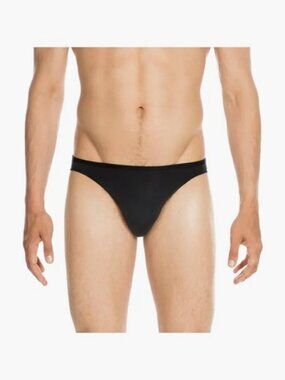 HOM Micro Briefs Mens M Black Plumes Ultralight Microfiber Underwear 404756